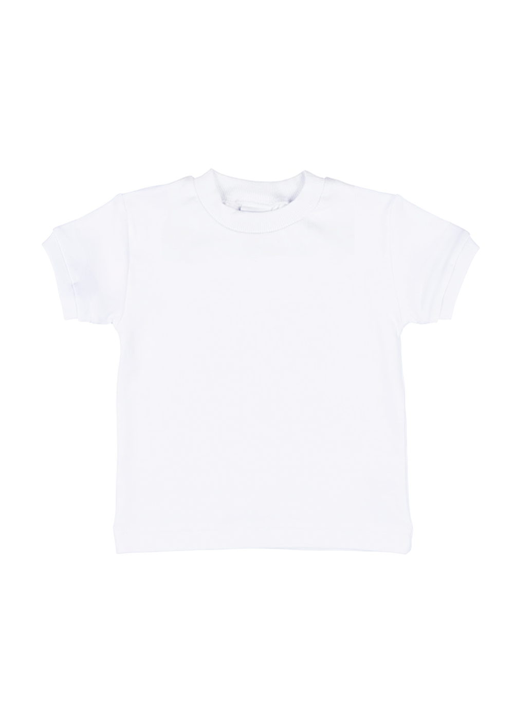 White Short Sleeve T-Shirt With Rib Trim