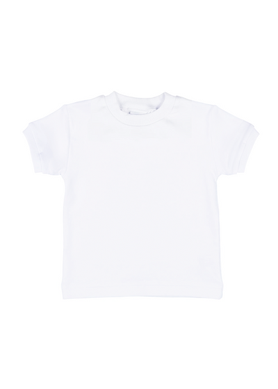 White Short Sleeve T-Shirt With Rib Trim