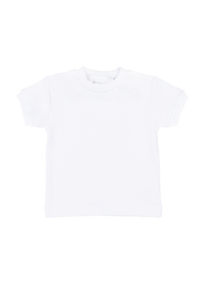 White Short Sleeve T-Shirt With Rib Trim